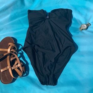 🆕 new J. Crew size 0 u front one piece swimsuit black